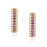 Timeless Sparkle Hoops - Amethyst