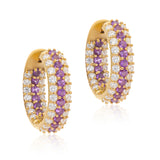 Timeless Sparkle Hoops - Amethyst