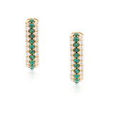 Timeless Sparkle U-shaped Malachite Vermeil Hoops