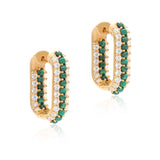 Timeless Sparkle U-shaped Malachite Vermeil Hoops