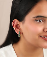 Timeless Sparkle U-shaped Malachite Vermeil Hoops