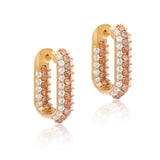 Timeless Sparkle U-Shaped Sunstone Vermeil Hoops