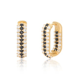 Timeless Sparkle U-shaped Vermeil Hoops - Black Spinel