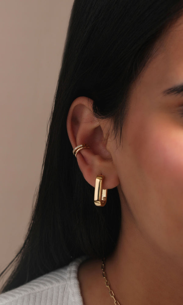 Gold Chunky Link Vermeil Hoops