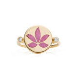 Lotus 14k Gold Signet Ring