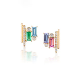 Ethereal Multi-Stone 14k Gold Studs