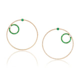 In Between Circles - Diamond 14k Gold Statement Hoops