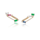 Ethereal Multi-Baguette Paper-clip 14k Gold Earrings