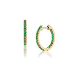 Kelly Emerald 14k Gold Hoops