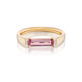 Ethereal Minimalist Pink Tourmaline 14k Gold Ring