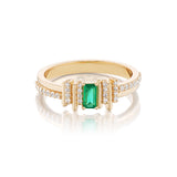 Ethereal Glow Emerald Baguette 14k Gold Ring