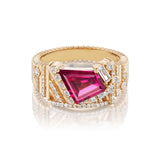 Ethereal Destiny Tourmaline and Diamond14k Gold Ring