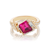 Ethereal Divinity Pink Tourmaline 14k Gold Ring