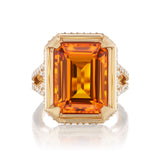 Saffron Citrine 14k Gold Cocktail Ring