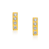 Praia Diamond 14k Gold Bar Earrings