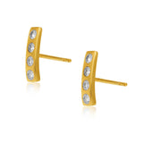 Praia Diamond 14k Gold Bar Earrings