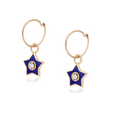 Sitara Enamel 14k Gold Hoops