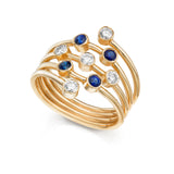 Tahoe Diamond and Sapphire 14k Gold Ring