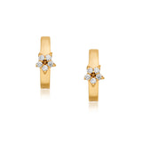 Diamond Star 14k Gold Huggies